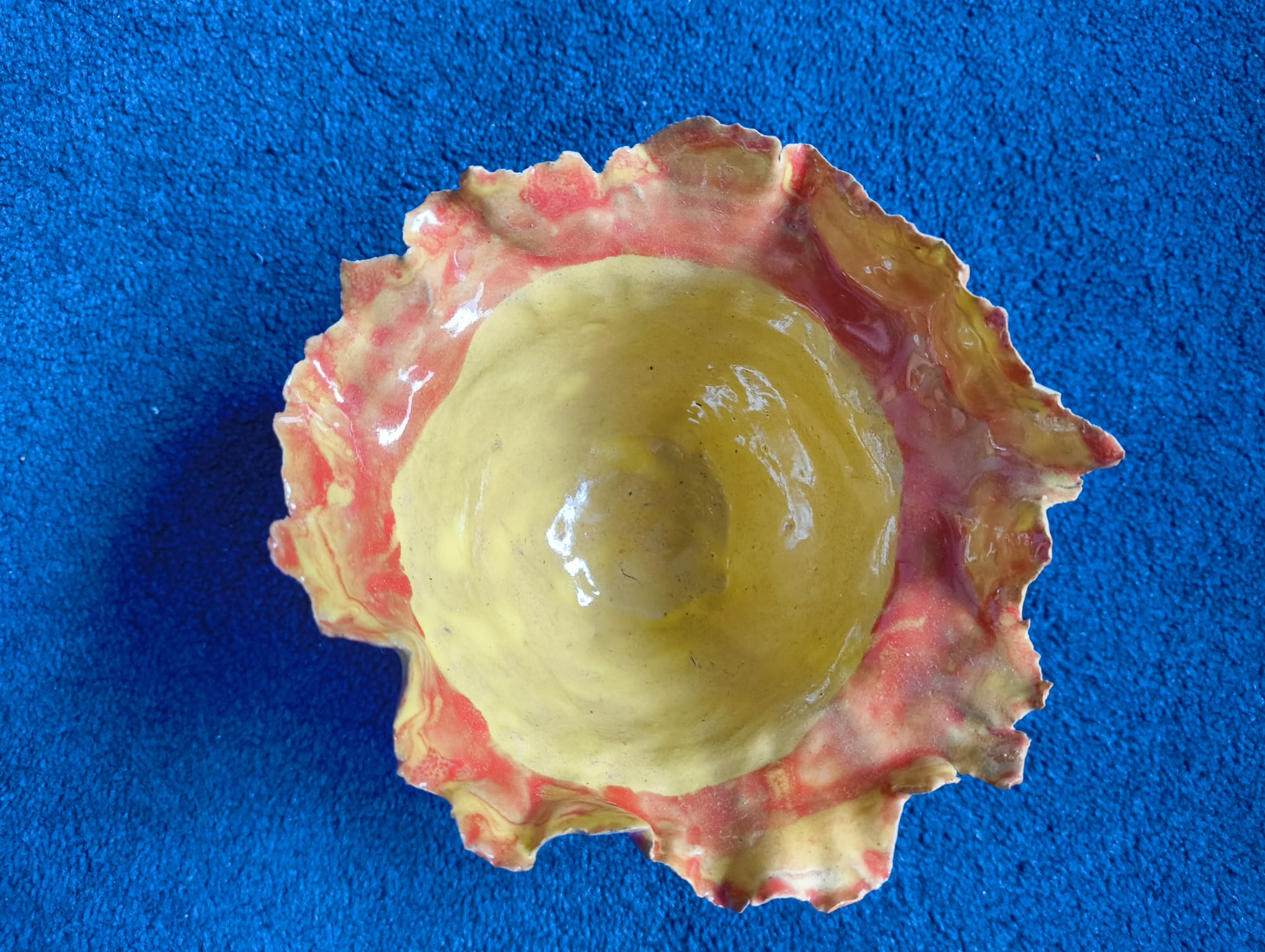Coral-Rim Pedestal Bowl