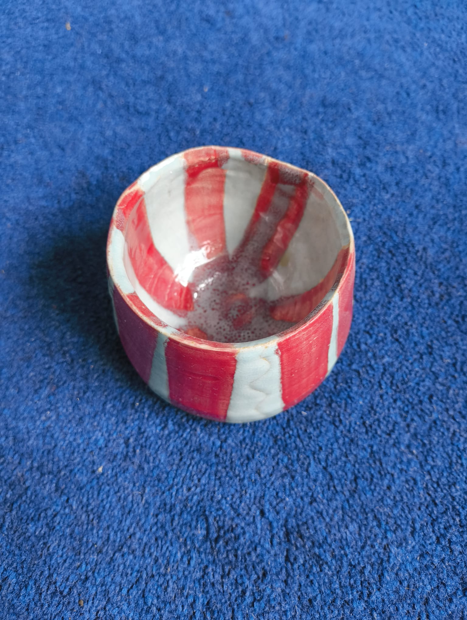 Red Striped Trinket Bowl
