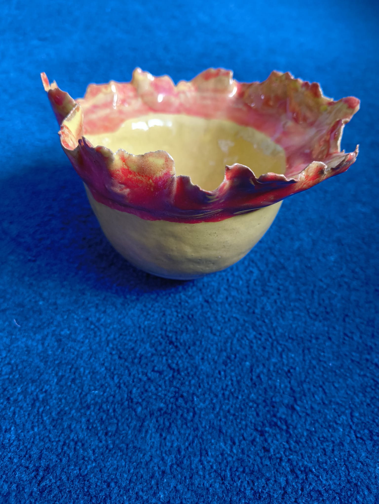 Coral-Rim Pedestal Bowl